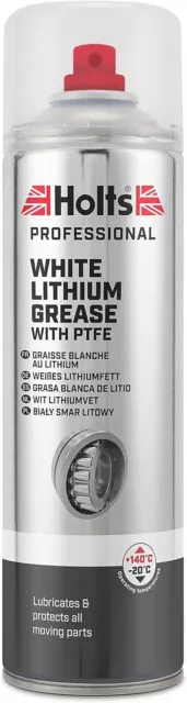 Holts Hmtn0017a Professional White Lithium Spray Grease With Ptfe, 500ml