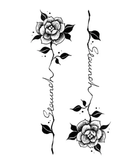 Temporäres Tattoo Rosen Zeit Flower Blumen Time Rose Wasserfest Einmal