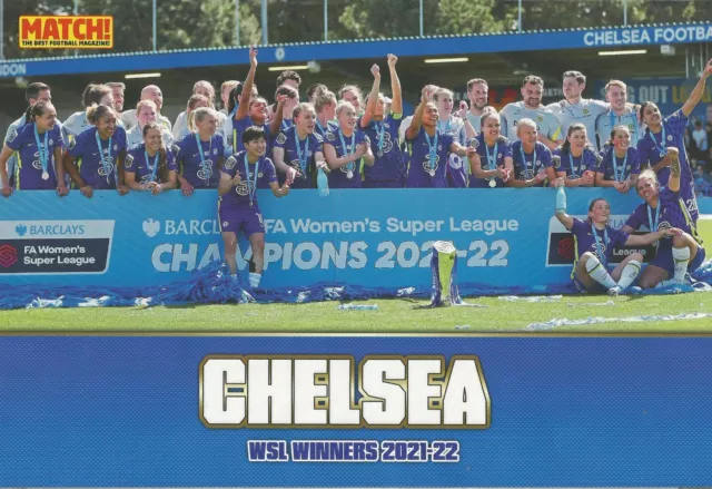 ¡Partido!-Póster 2022-Foto Del Equipo Femenino Del Chelsea- Ganadores De La Wsl 2021-22