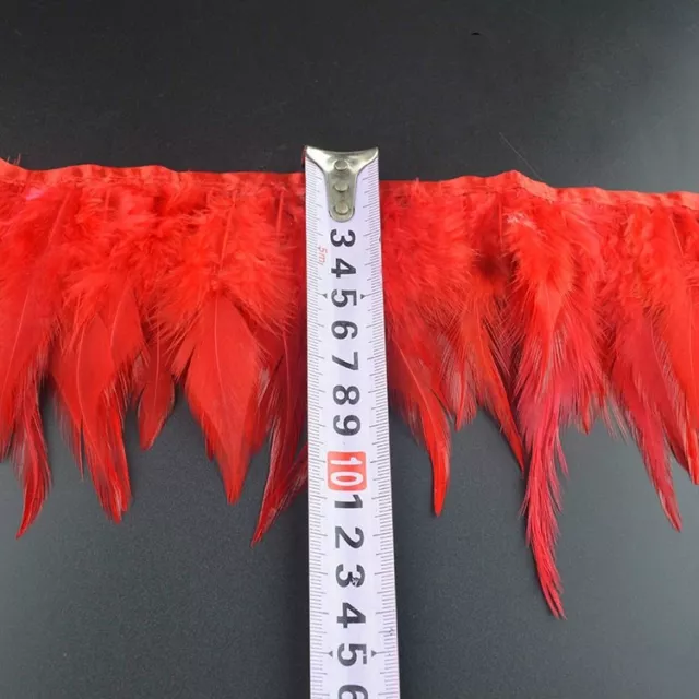 Rooster Hackle Coque Feather Fringe Craft Trim Sewing Clothes Millinery 1M New