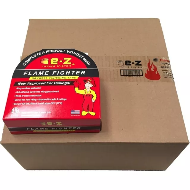 E-Z Drywall Flame Fighter:  Fire Tape for  250-ft w/ Knife Case of 12