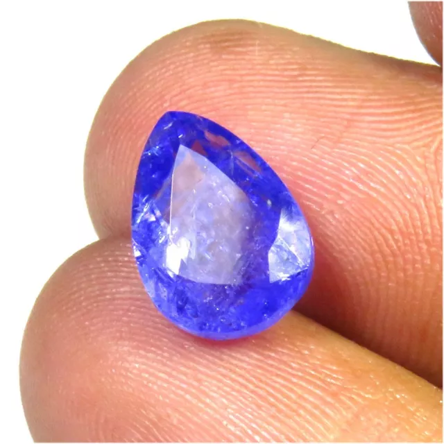 Haut Grade Tanzanite Naturelle 11x8 MM Africain Bleu Poire Facettes Coupe Gemme