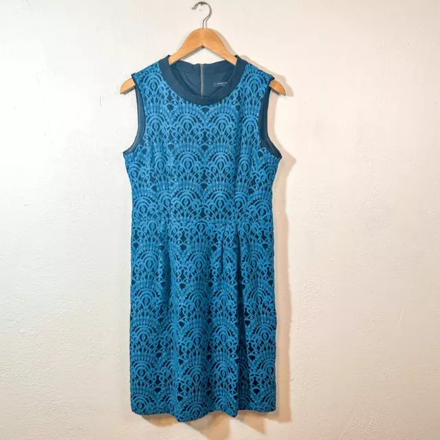 Nanette Lepore Informer Sheath Sleeveless Dress Size 10 Blue & Black 2