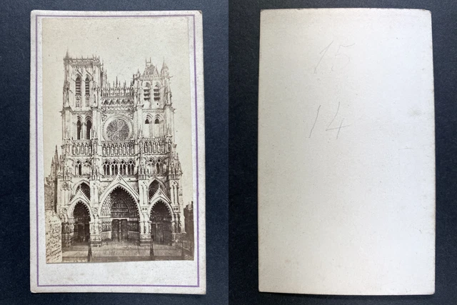 Tirage Albuminé Vintage De La Basilique Notre-Dame De Nice, France - Circa 1890, Format 8x14 Cm