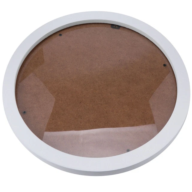 Cadre Photo Rond 14 Pouces (35 Cm) - Bordure Blanche, Panneau De Fibres - Déco Murale Ou De Table Minimaliste - 10