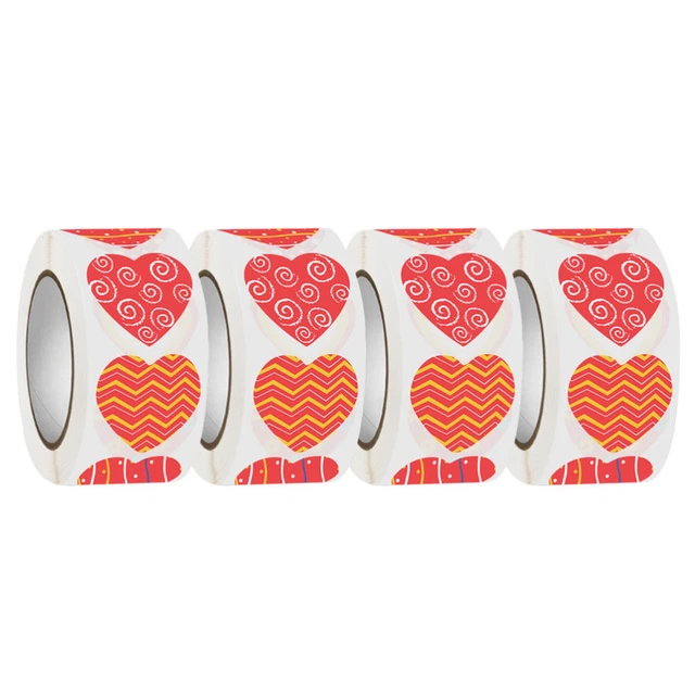 4 Rolls Danke Aufkleber Herz Siegel Klebeetiketten Etikettenaufkleber