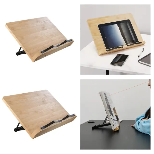 Wooden Book Stand Tablet Holder with Various Adjustable Angles Book Accessories