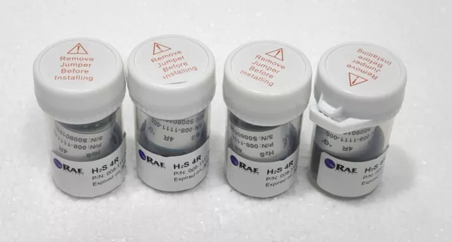 (Lot Of 4) Rae Systems 008-1111-000 H2S 4R Hydrogen Sulfide Sensor #Expired