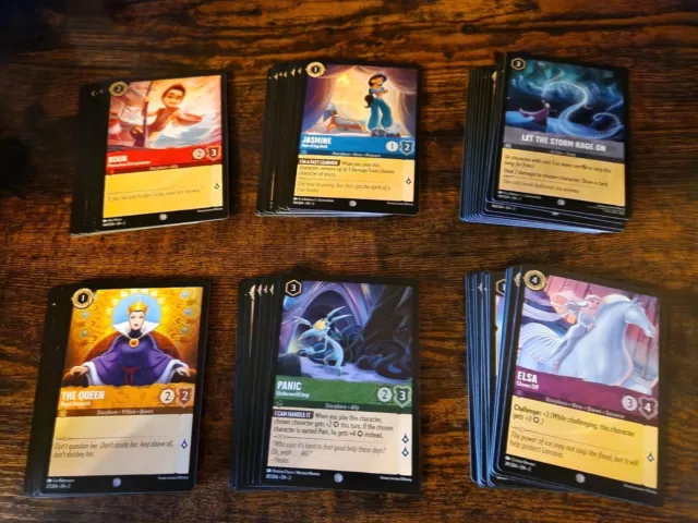 Disney Lorcana Tcg: Rise Of The Floodborn: Complete Common Set - All 72 Cards!