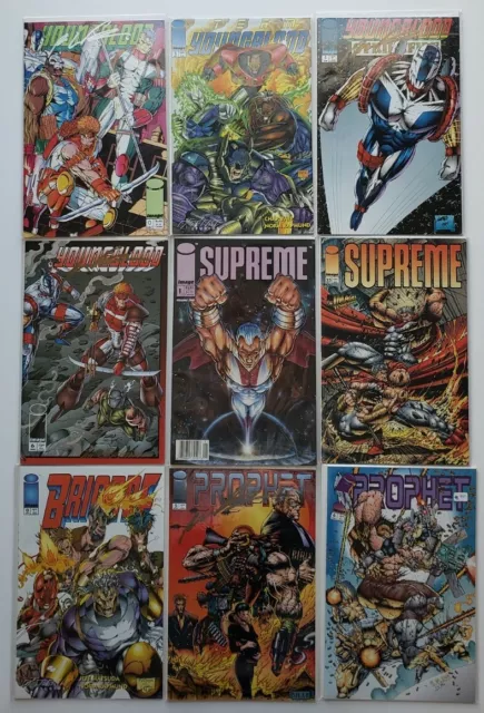 Lot of 9 Image Comics Youngblood SUPREME Prophet SIGNED LIEFELD Stephen Platt 1