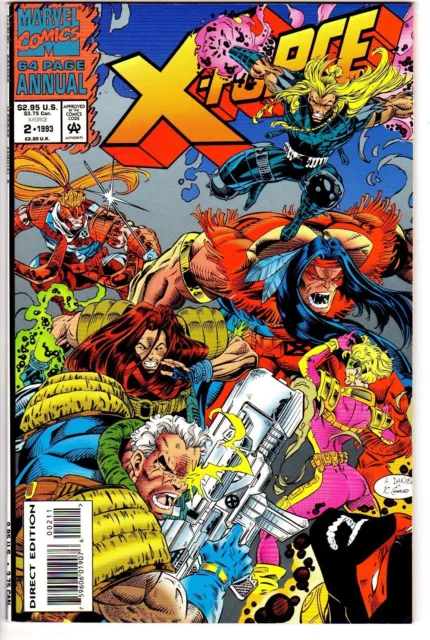 X-Force Annual #2 Oct 1993: (X-men) comic book boarded & bagged; Very Fine