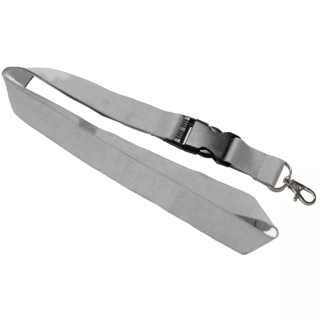 Polyester Neck Breakaway Lanyard in Gray Silver for Key Work ID Badge Holder