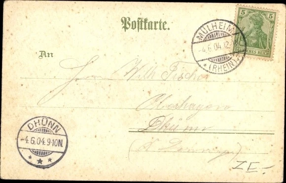 LITHO MÜLHEIM KÖLN am Rhein, Gottestracht, Dampfer Stadt Köln