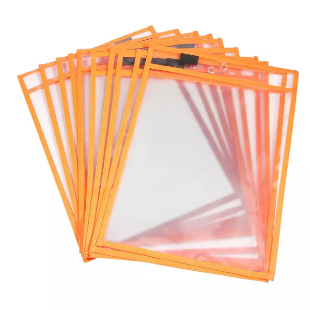 Effacement à Sec Pochettes, 10 set Billet Support Manches Protecteurs Orange