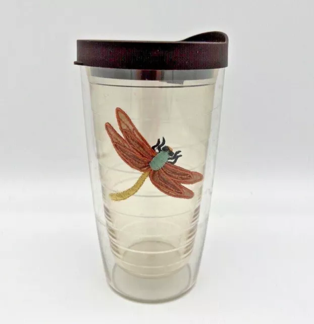 Tervis Tumbler 16oz Dragonfly with Brown Lid Travel Cup