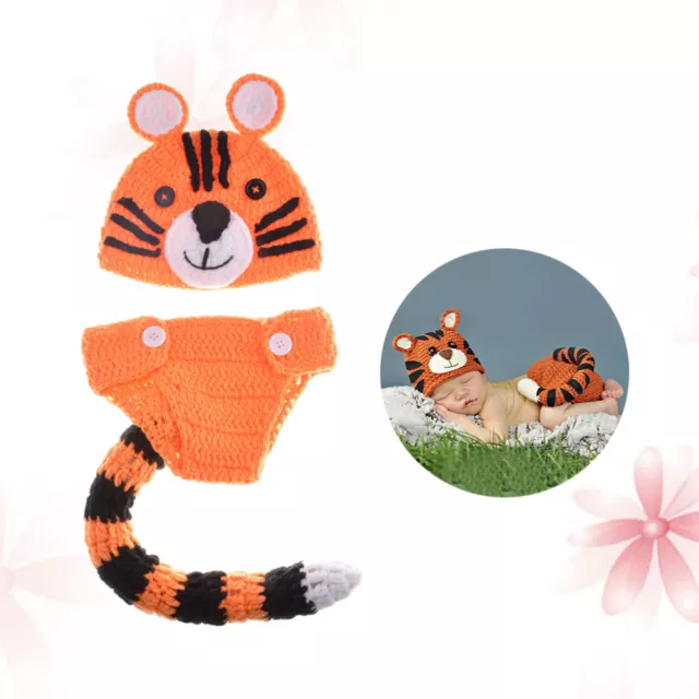 Crochet Photo Prop Tiger Baby Outfit Newborn Animal Costume Clothing