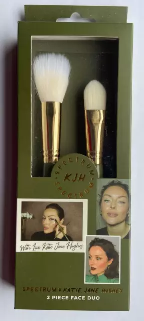 Spectrum x Katie Jane Hughes 2 Piece Face Duo Make Up Brush Set Brand New