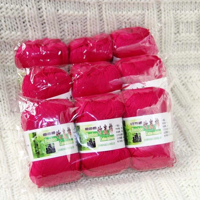 Venta 9BallsX50g Nueva Manta de Crochet Tejer a Mano Algodón Bambú Bebé Hilo 18