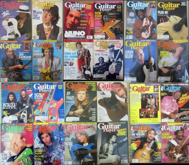 Big Lot of GUITAR PLAYER MAGAZINE Backissues - 24 issues  1980s-90s Vai, Satch