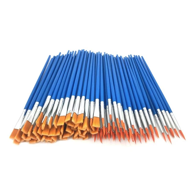 120 Pezzi Set di Pennelli per Pittura Piatti e Rotondi, Spazzole per Capell F4L1