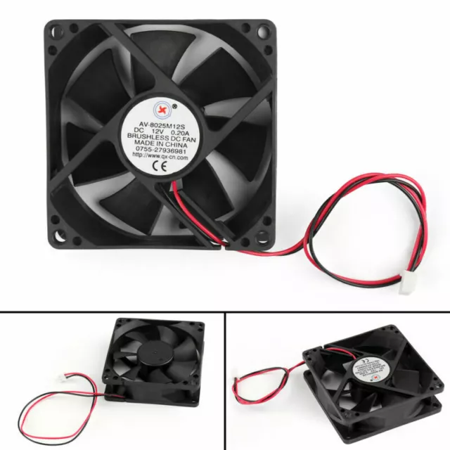 10Pcs DC Brushless Cool PC Computer Fan 12V 8025S 80x80x25mm 0.2A 2 Pin Wire