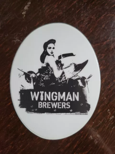 WINGMAN BREWERS Tap Handle Sticker decal brewing craft beer