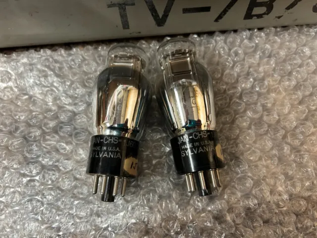 1J6G JAN CHS SYLVANIA MATCHED PAIR MILITARY TUBES TV-7 Tested