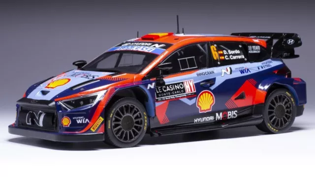 Model Car Scale 1:18 Ixo Huyndai i20 N.6 WRC1 Rally Monte Carlo 2023