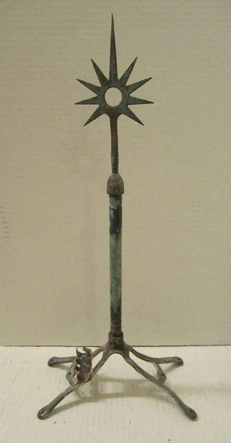 Old Original Miller Lightning Rod Weathervane With Matching Fancy Brace