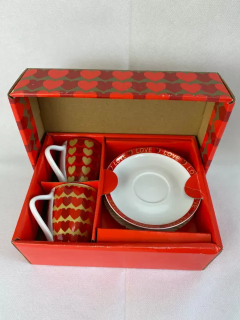 MAXWELL WILLIAMS DECO Dot 4 Demi Cups and 4 Saucers Espresso Cup
