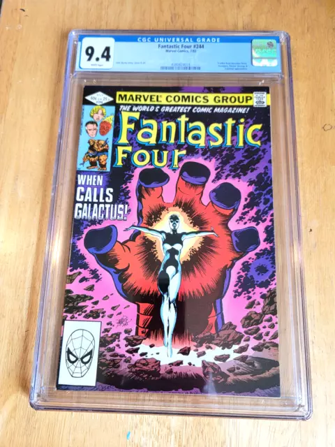 Fantastic Four #244 Cgc 9.4 Wp * Frankie Raye Becomes Nova Galactus Herold 1982