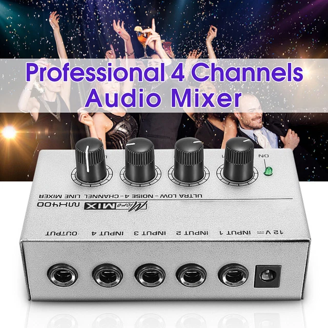 MX400 Family DJ Portable Low Noise Karaoke Ultra Compact Channel Audio Mixer