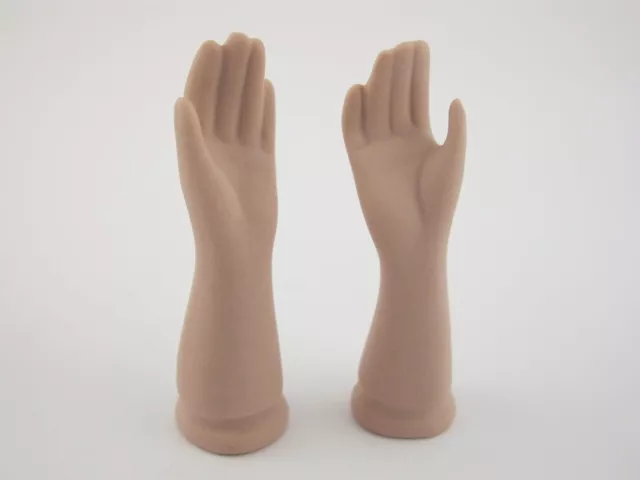 1 Paar alte Art Deco Porzellan Puppenarme Arme Hände für Puppe 5,6 cm lang