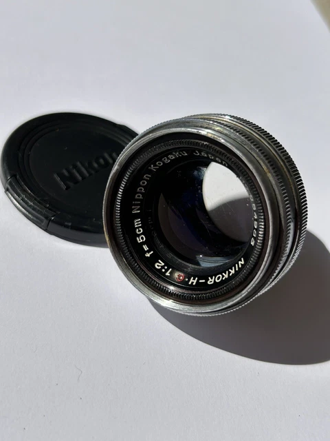Objectif Nikon RF ULTRA RARE - NIKKOR-H 5cm F2 Tout Noir - Mint - Fabriqué Au Japon