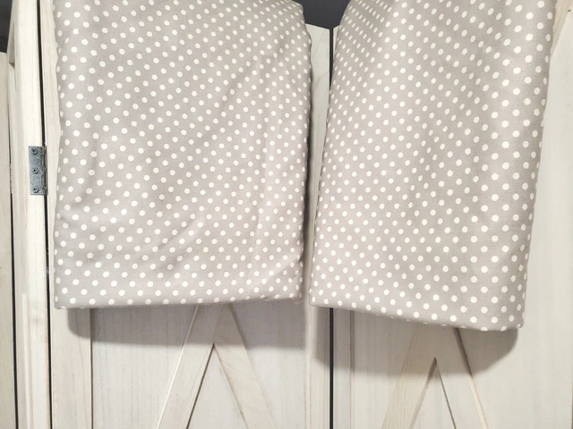 Pottery Barn Kids Curtains Drapes Blackout Set of 4 Neutral Polka Dot 44 x 84”