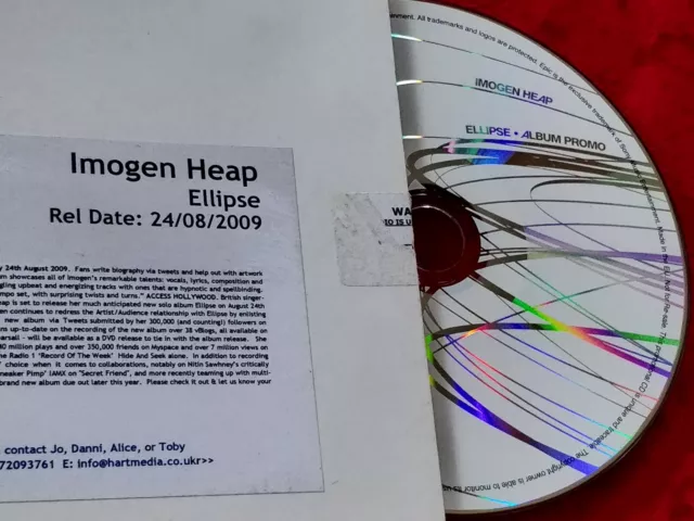 IMOGEN HEAP Ellipse UK 13-Track Promo Presse CD 2009 NR NEUWERTIG