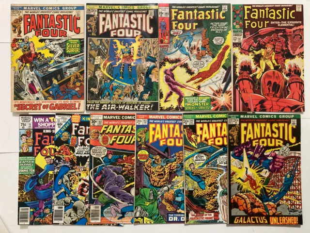 Fantastic Four Marvel Lot Set of 10 Bronze to Silver age 81-182