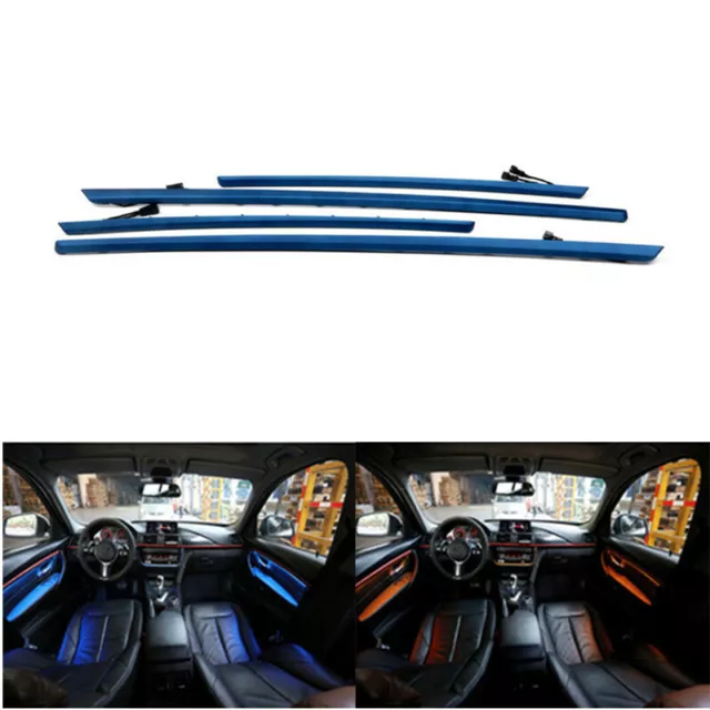4x LED Ambient Light Interior Panel Door Atmosphere Lamp For BMW F30 Blue Cover