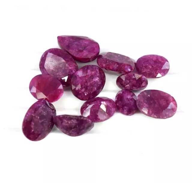 Natural 73.95 TCW Mozambique HUGE Red Ruby Mixed Cut Lot 17x11 mm Loose Gemstone 3