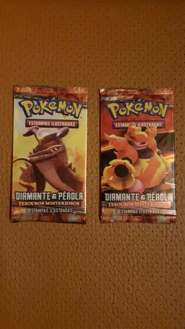 2x POKEMON TCG Diamond and Pearl Mysterious Treasures Booster Packs Portuguese