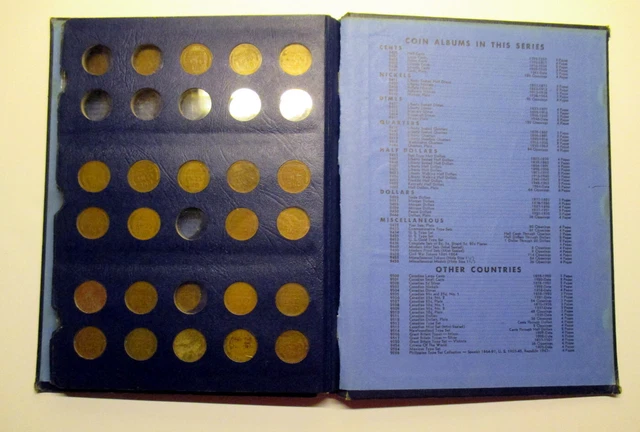 Whitman Lincoln cent wheat penny 1909 - 1940 bookshelf album not comp. 38 coins 5