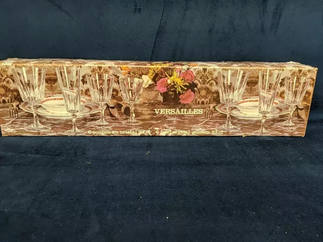 Set Of 6 Cristal D' Arques Versailles Sherbert Champagne Glasses