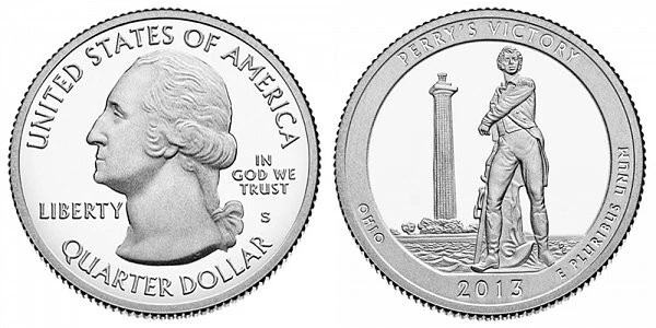 2013 S Proof Perry's Victory Ohio Deep Cameo Clad Quarter