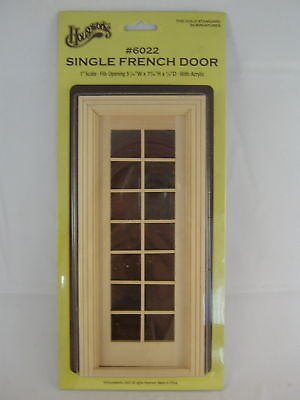 DOOR - SINGLE FRENCH  dollhouse miniature wood #6022 1/12 scale Houseworks