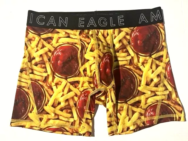 AMERICAN EAGLE AE FLEX Men Fries Ketchup Photo Boxer Brief Trunk Underwear  sz M $12.00 - PicClick
