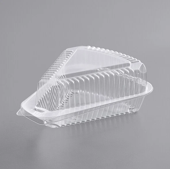 Pie/Cake 5" Clear Low Hinged Slice Container, 300/Case