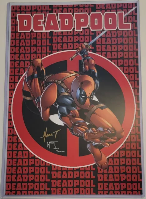 LIMITED EDITION SIGNED PRINT of DEADPOOL By MARAT 11 X 17 SPIDER-MAN 300 Homage