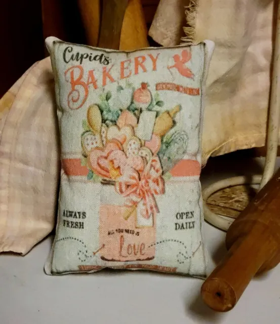 Primitive Farmhouse Valentines Cupids Bakery   Bowl Fillers Tuck Pillow Country