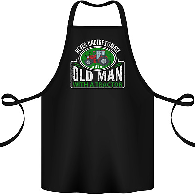 An Old Man With a Tractor Farmer Funny Cotton Apron 100% Organic