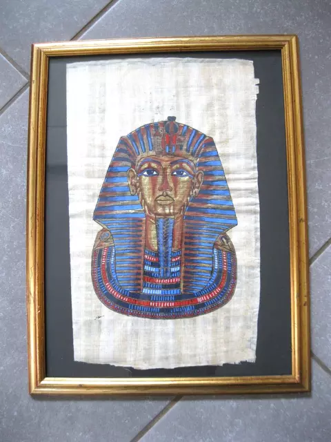 ägyptische Papyrus Malerei handgemalte großes Bild Ägypten Pharao 43 x 33cm